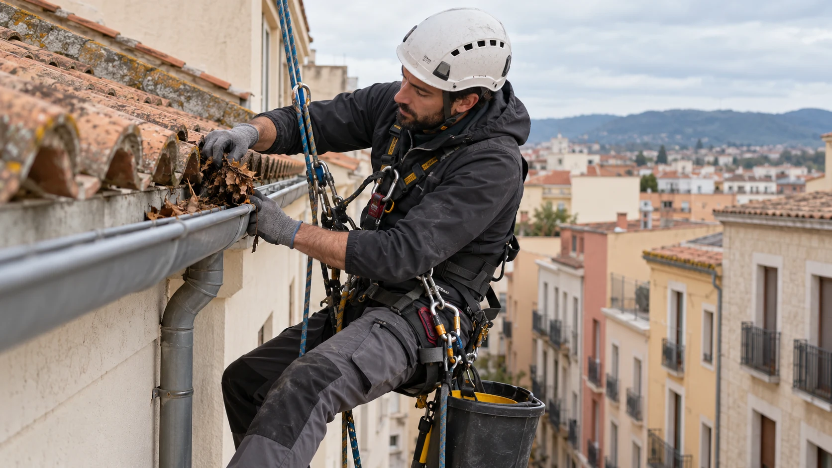 Limpieza y reparación de canalones en Figueres